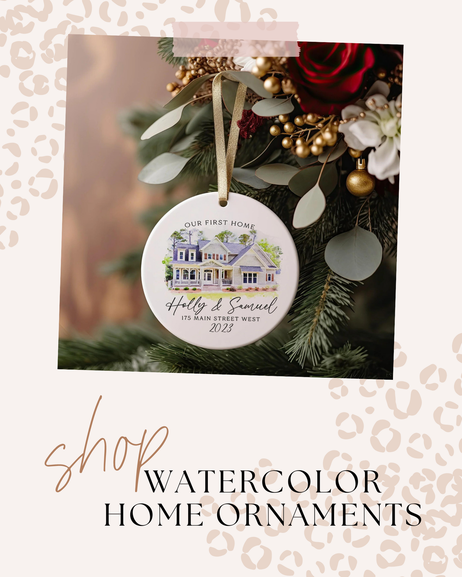 Watercolor Home Ornaments