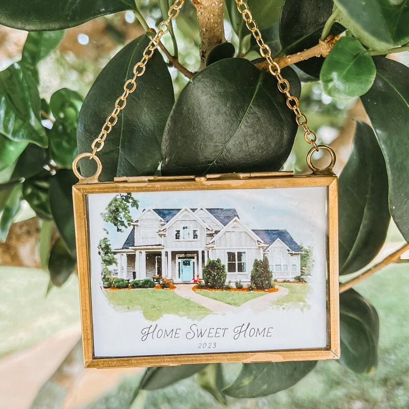 Framed Watercolor Home Ornament
