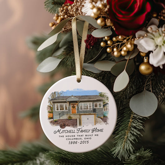 Childhood Home Watercolor Ornament