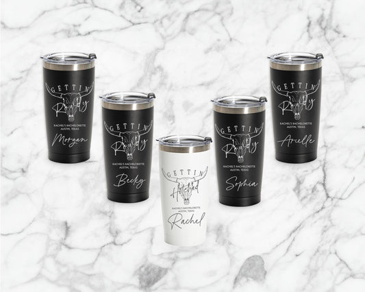 Engraved Rodeo Bachelorette Cups